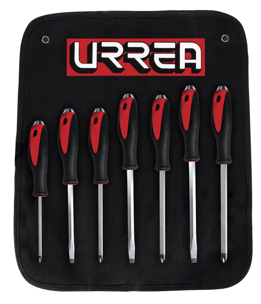 URREA - 9100GC - 7-Piece Bi-material Handle Set Screwdriver Set