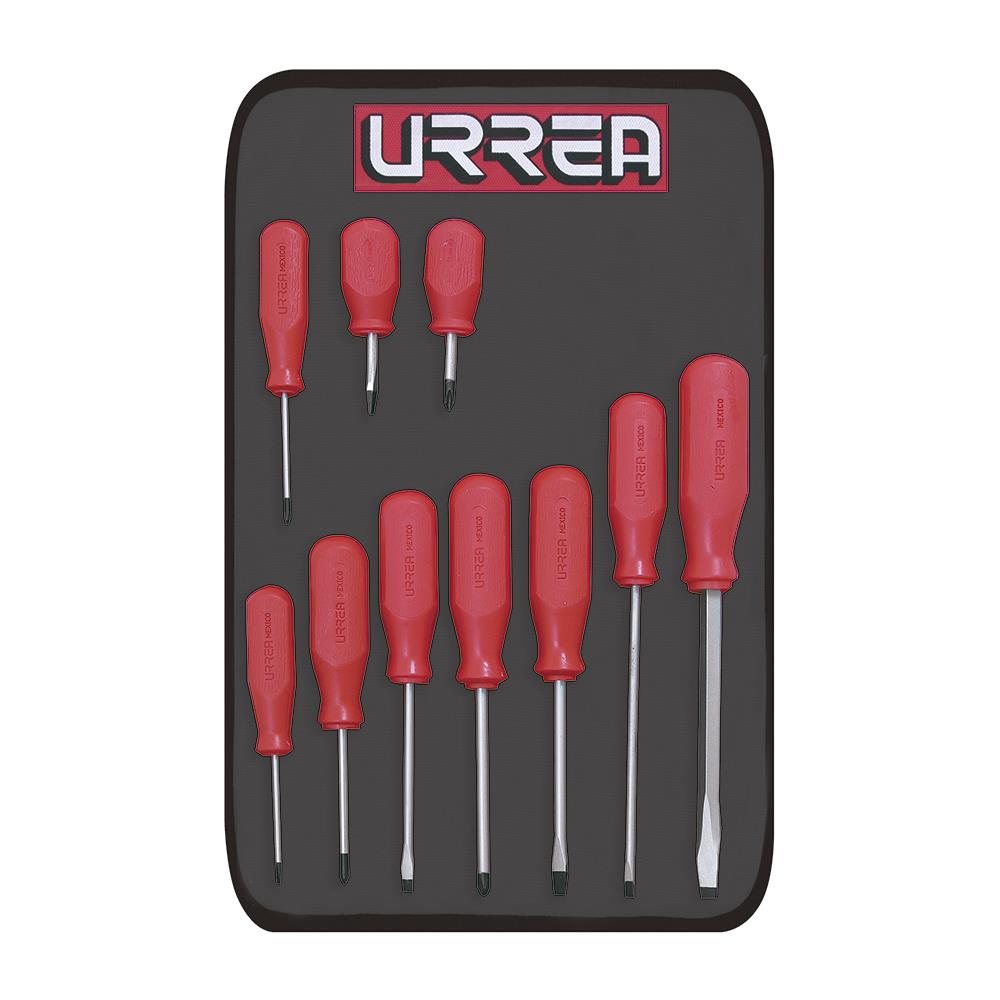 URREA - JBU03 - 10-Piece Plastic Handle Set Screwdriver Set