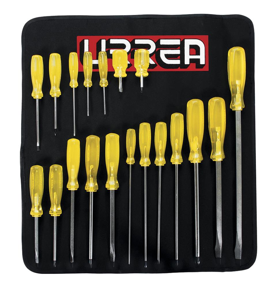 URREA - 9600E - 19-Piece Plastic Handle Set Screwdriver Set