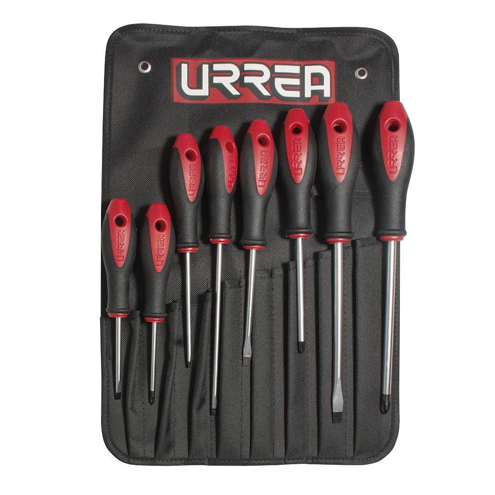 URREA - 8600D - 8-Piece Bi-material Handle Set Screwdriver Set