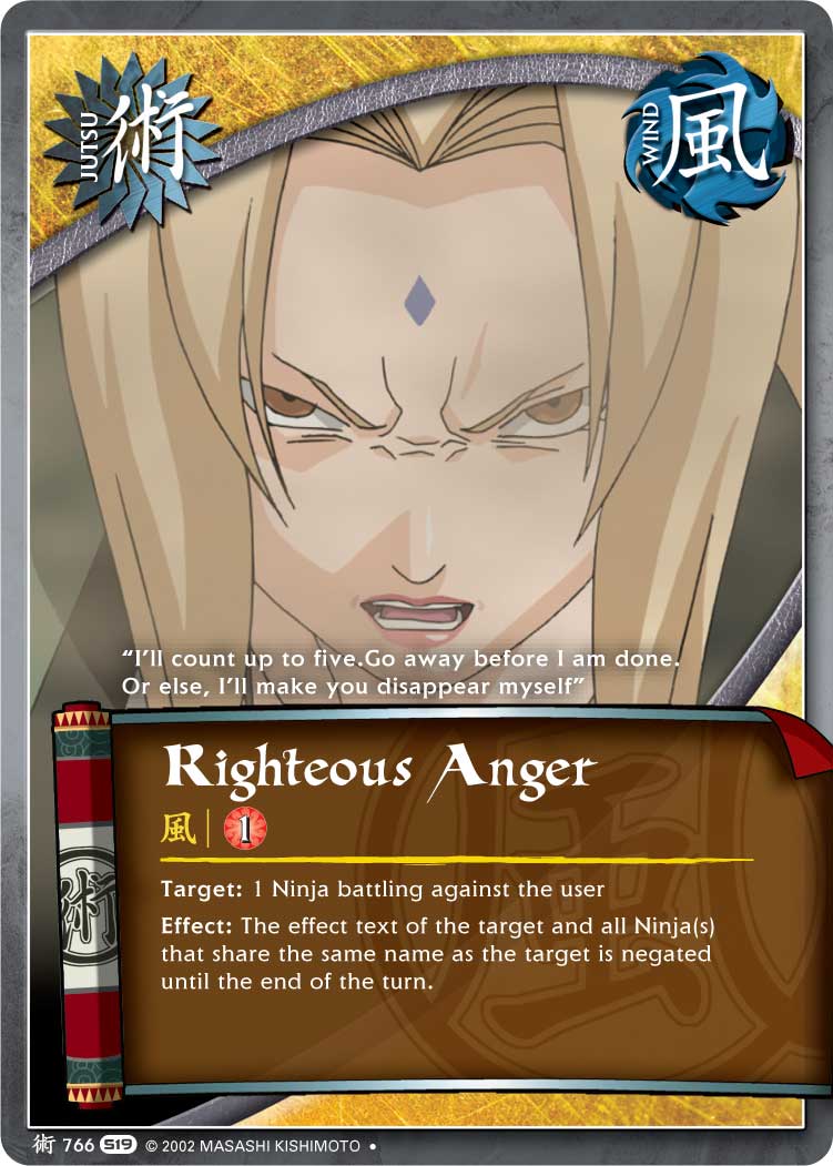 Righteous Anger - J-766 - Uncommon - 1st Edition