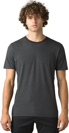 prAna - Crew T-Shirt - Mens - BLACK STRIPE