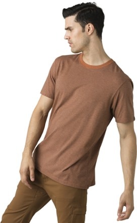 prAna - Crew T-Shirt - Mens - RUSSET STRIPE