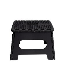 Simplify - 23655-BLACK - 1-Step 300-lb Capacity Black Plastic Foldable Step Stool