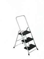 GPL - CW-3 - 3-Step 250 lbs. Capacity Silver Steel Foldable Step Stool