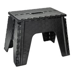 Simplify - 23653-BLACK - 1-Step 300-lb Capacity Black Plastic Foldable Step Stool