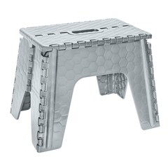 Simplify - 23653-GREY - 1-Step 300-lb Capacity Gray Plastic Foldable Step Stool