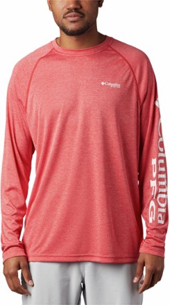 Columbia - Terminal Tackle Heather Shirt - Mens - RED SPARK/WHITE