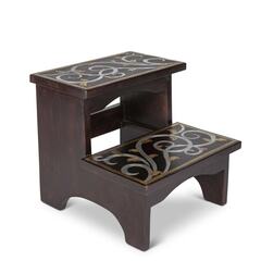 The GG Collection - 94755 - 2-Step 300 lbs. Capacity Brown Wood Step Stool