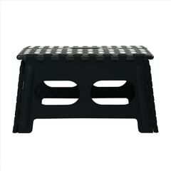 Simplify - 26458-BLACK - 1-Step 200-lb Capacity Black Plastic Foldable Step Stool