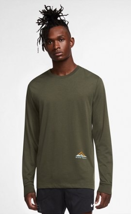 Nike - Dri-FIT Long-Sleeve Trail T-Shirt - Mens - ROUGH GREEN