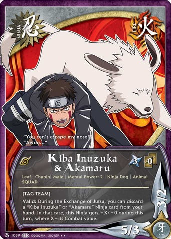 Kiba Inuzuka & Akamaru - N-1059 - Rare - 1st Edition