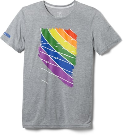 Brooks - Distance Graphic T-Shirt - Mens - HEATHER ASH/PRIDE
