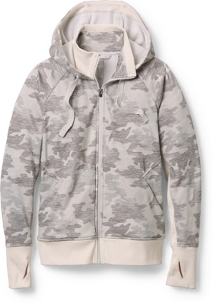 Athleta - Triumph Printed Hoodie - Womens - GREY GYPSUM CAMO