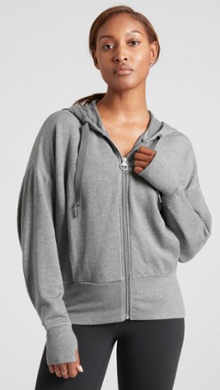 Athleta - Balance Full-Zip Sweatshirt - Womens - MEDIUM GREY HEATHER
