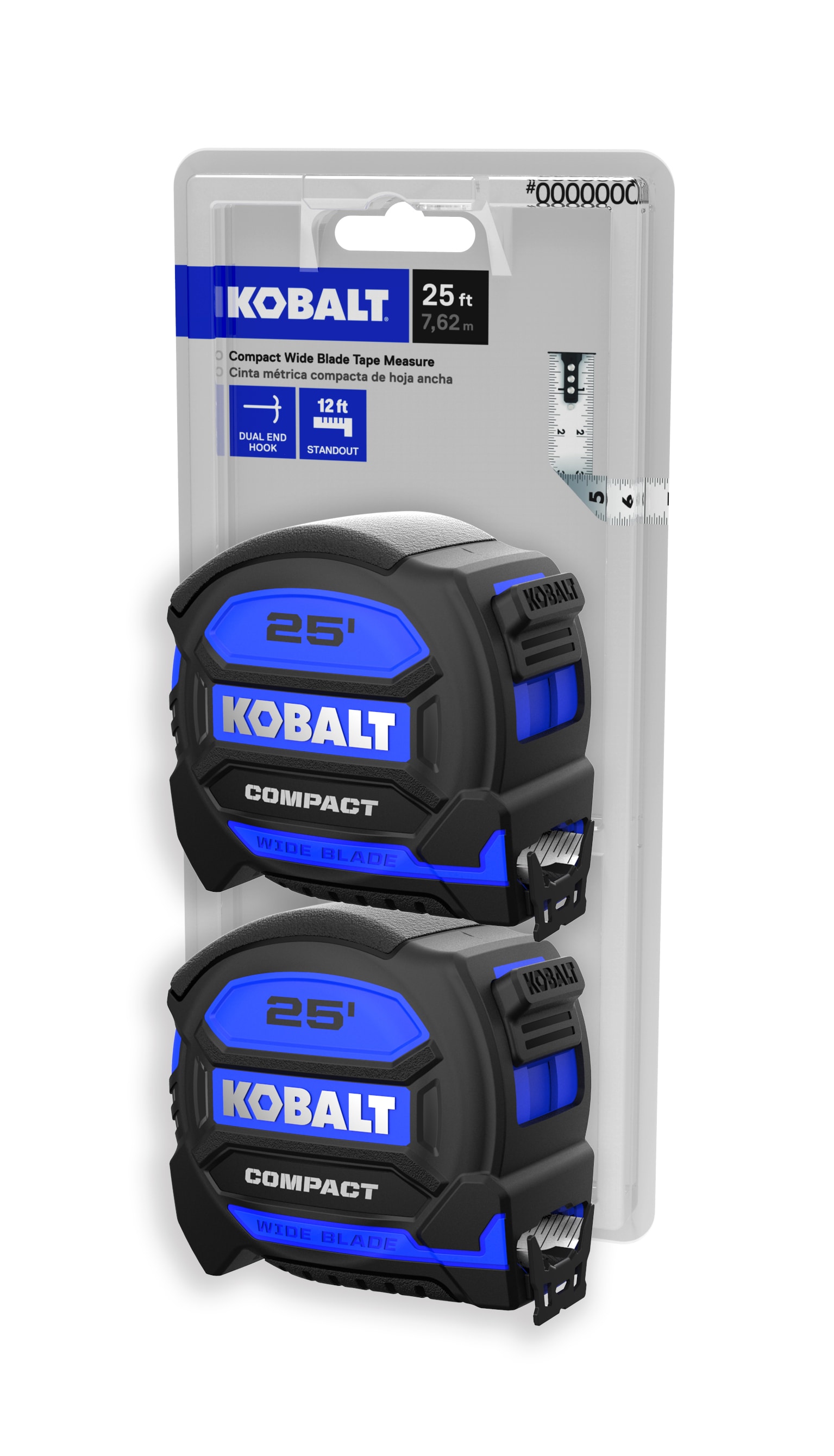 Kobalt - KB97324TW - Compact 2-Pack 25-ft Tape Measure