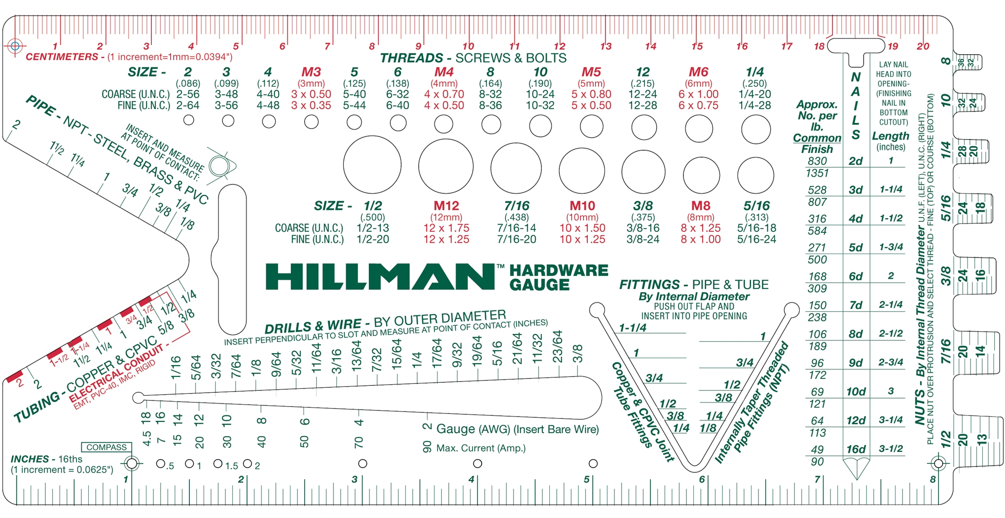 Hillman - 990500 - 13-in to 64-in Standard (SAE) Thread-Gauge