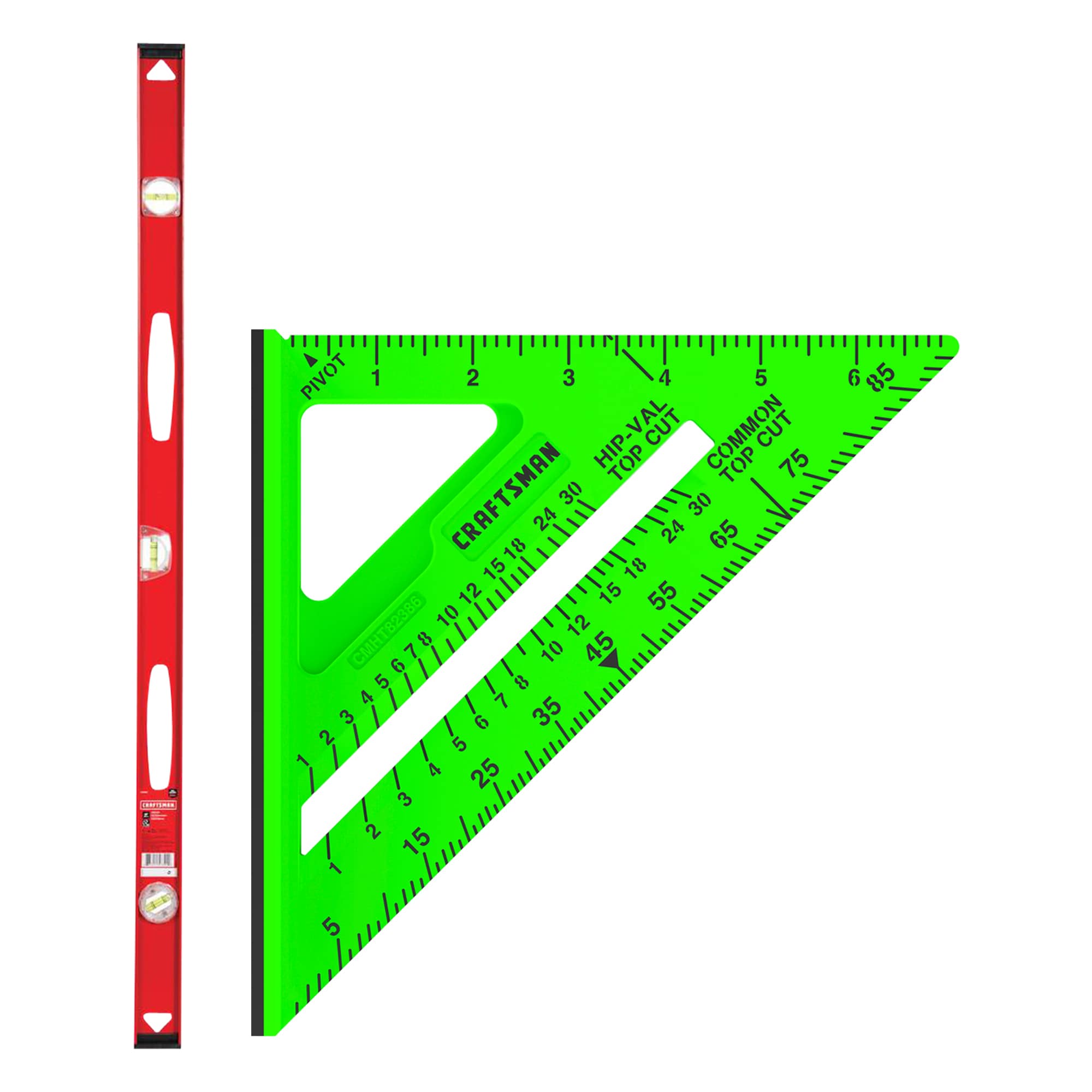 CRAFTSMAN - undefined - 48-in I-beam Level & Hi-Vis 7-in Square