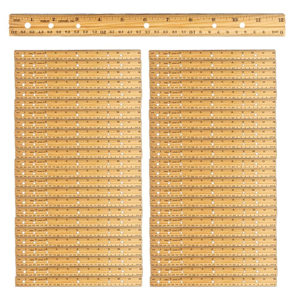 Charles Leonard Inc. - CHL77120-48 - 1-ft Wood Ruler