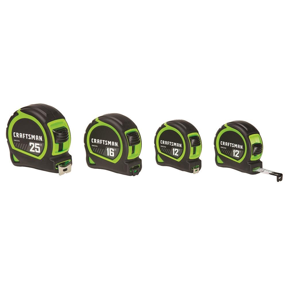 CRAFTSMAN - CMHT82618Z - HI-VIS 4-Pack 12-ft;16-ft; 25-ft Tape Measure