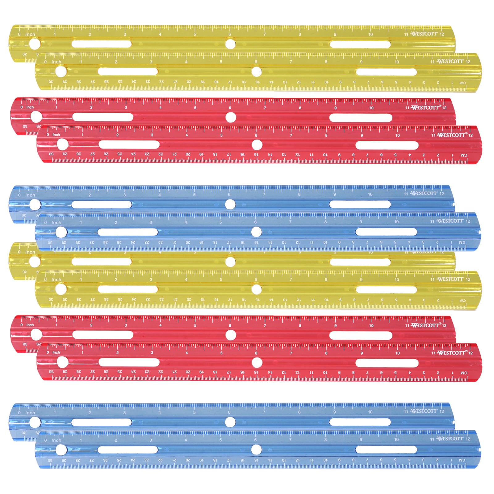 Westcott - ACM10526-36 - 1-ft Plastic Ruler