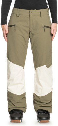 Roxy - Wood Rose Snow Pants - Womens - BURNT OLIVE