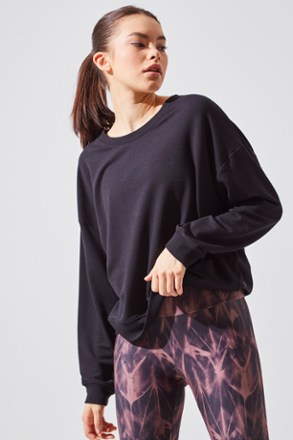 MPG - Cruise Modal Terry Cover-Up Sweatshirt - Womens - BLACK