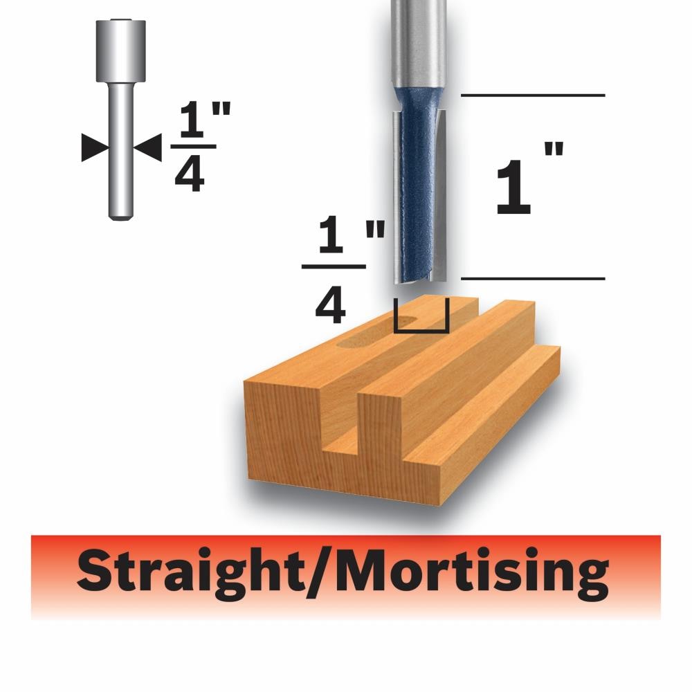 Bosch - 85613MC - 1/4-in Carbide-Tipped Straight Router Bit