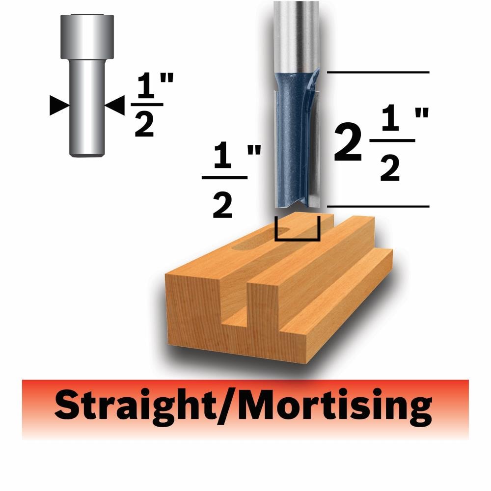 Bosch - 85252MC - 1/2-in Carbide-Tipped Straight Router Bit
