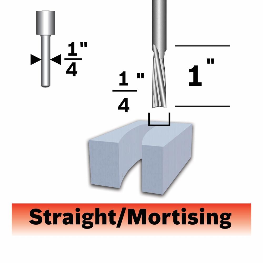 Bosch - 85611M - 1/4-in Carbide-Tipped Straight Router Bit