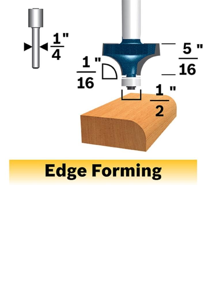 Bosch - 85289M - 1/16-in Carbide-Tipped Roundover Router Bit