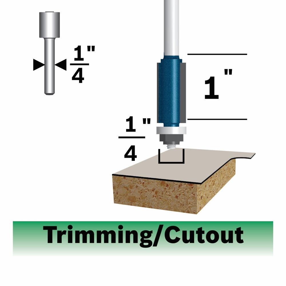 Bosch - 84501M - 1/4-in Carbide-Tipped Flush Trimmer Router Bit
