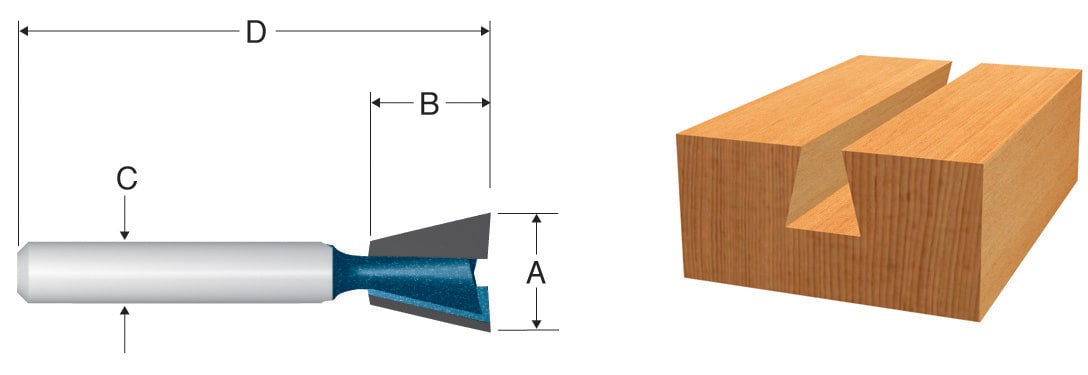 Bosch - 84703MC - 1/2-in Carbide-Tipped Dovetail Router Bit