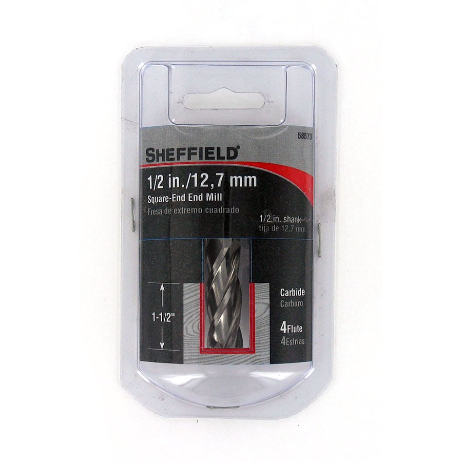 Sheffield - 58573 - 1/2-in Carbide-Tipped Upcut Spiral Router Bit
