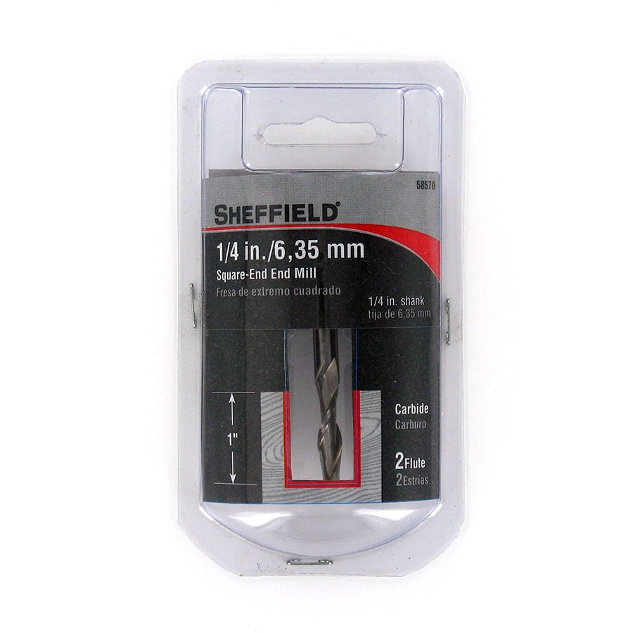 Sheffield - 58570 - 1/4-in Carbide-Tipped Upcut Spiral Router Bit