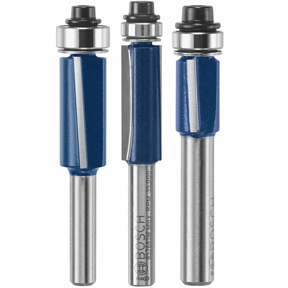 Bosch - RBS020SXW - 3-Piece Carbide-Tipped Router Bit Set