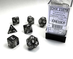 Translucent Smoke / White 7 Dice Set CHX 23078