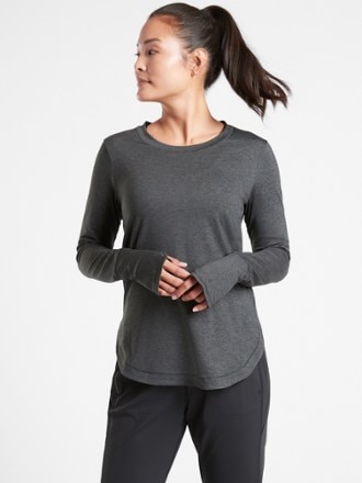 Athleta - Uptempo Top - Womens - BLACK HEATHER