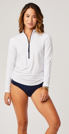 Carve Designs - Cruz Rashguard - Womens - WHITE/NAVY