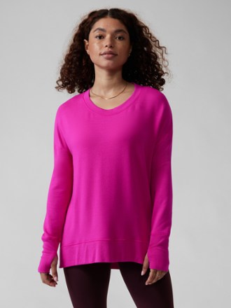 Athleta - Coaster Luxe Sweatshirt - Womens - ELECTRIC FUCHSIA