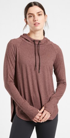 Athleta - Uptempo Hoodie Sweatshirt - Womens - WALNUT BROWN/HEARTH ROSE