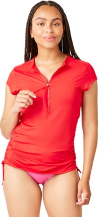 Carve Designs - Dawson Rashguard - Womens - HOT RED