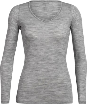 Icebreaker - Siren Sweetheart Long-Sleeve Top - Womens - METRO HEATHER