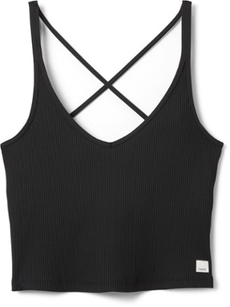 Vuori - Rib Crop Tank Top - Womens - BLACK