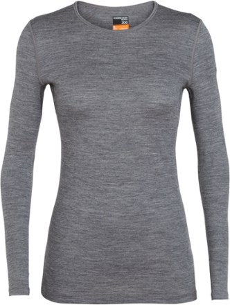 Icebreaker - 200 Oasis Crew Top - Womens - GRITSTONE HEATHER
