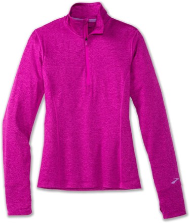 Brooks - Dash Half-Zip Running Shirt - Womens - HEATHER MAGENTA