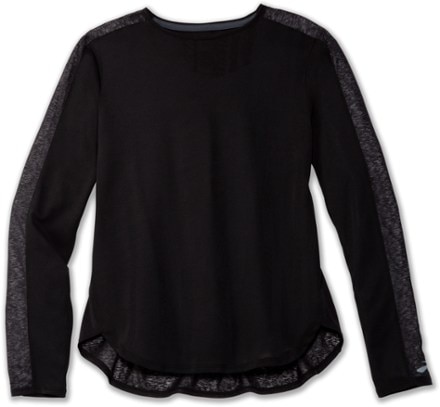 Brooks - Spirit Long-Sleeve Shirt - Womens - BLACK JACQUARD/BLACK