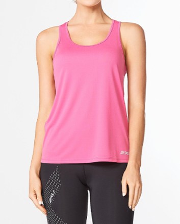 2XU - Aero Singlet - Womens - MAGENTA/WHITE REFLECTIVE