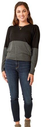Carve Designs - Reese Sweater - Womens - BLACK PINSTRIPE