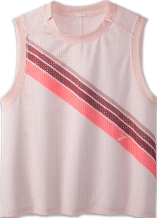 Brooks - Further Tank Top - Womens - ROSEWATER/STRIPE